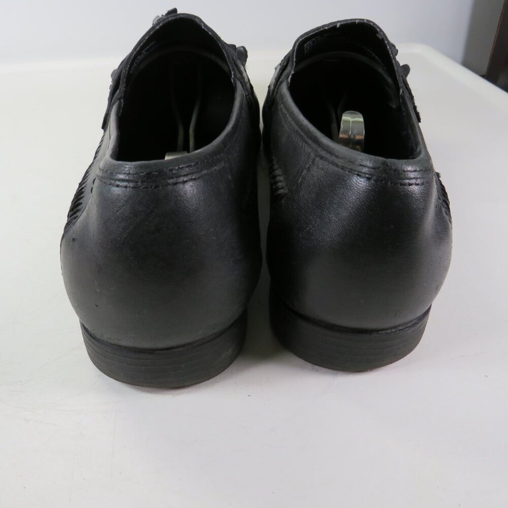 VTG Men's Stafford Leather Navy Shoes 9M(D) Slip-on Loafer Tassels Woven design - Picture 3 of 11